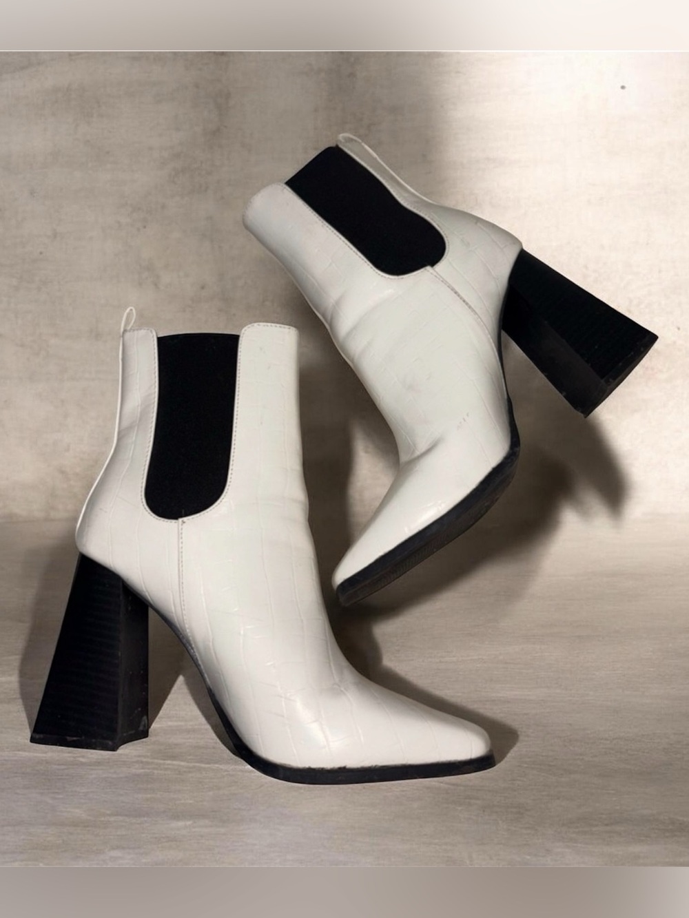 White Chelsea Ankle Boots